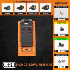 This C&H Precision adapter plate features a dovetail for Glock style sights.